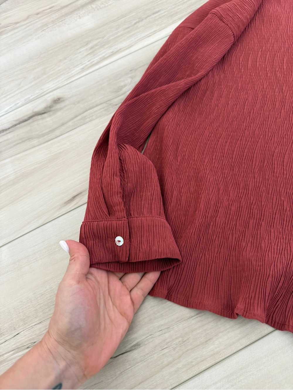 Lulu's Textured Button-Up Shirt - Picture 10 of 10